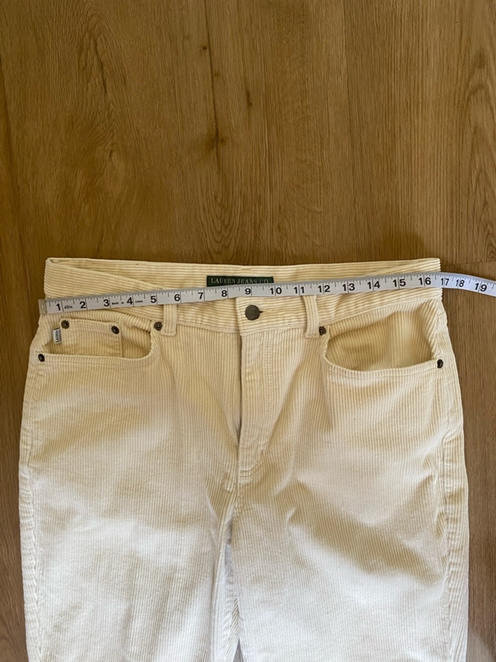 Ralph Lauren White Cream Corduroy Straight-Leg Pants - Picture 2 of 9